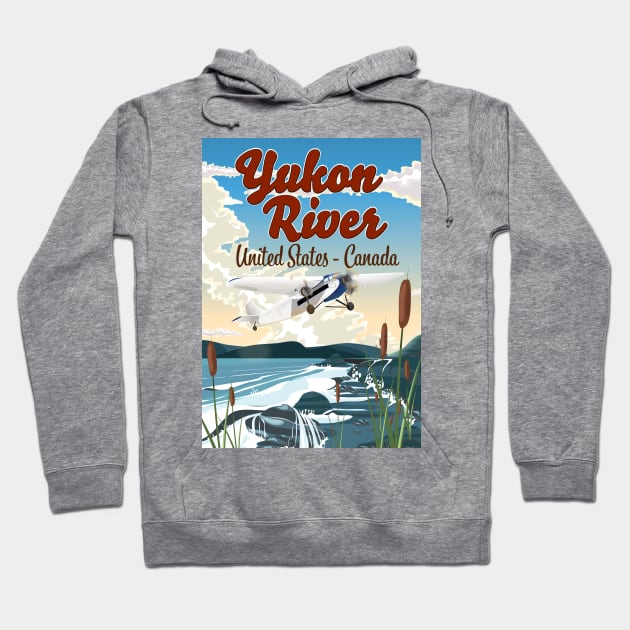 Yukon River United States Canada travel poster Hoodie by nickemporium1